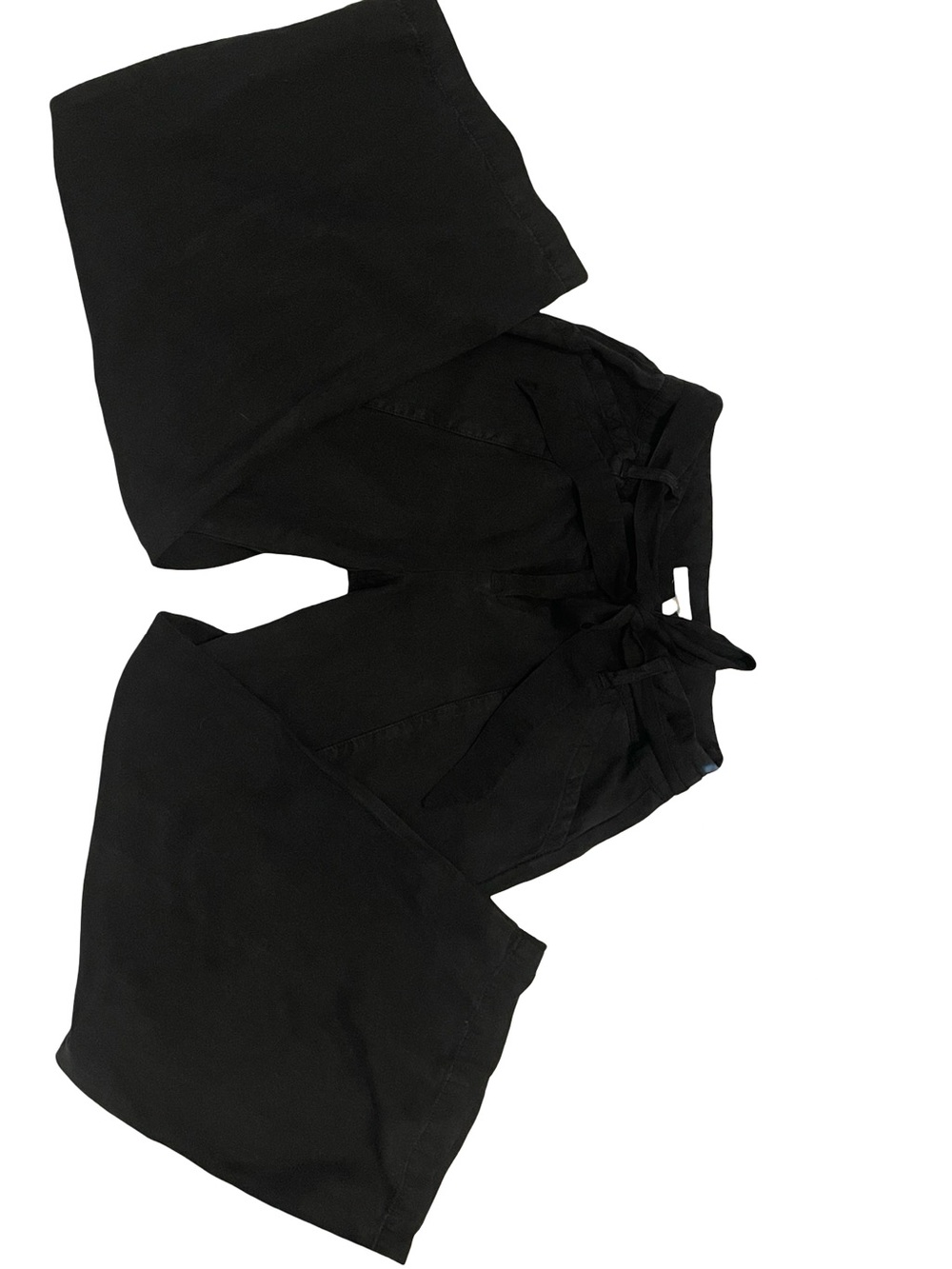 Avec Les Filles Black Wide-Leg Tie-Waist Pants